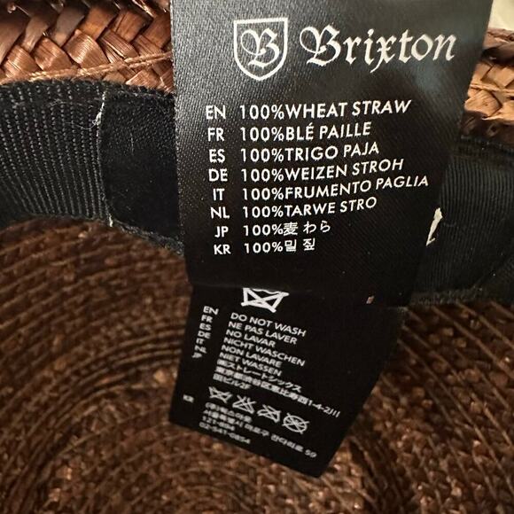 NEW Brixton Joanna Wheat Straw Fedora Hat Women's Brown Size XS 6 3/4 54CM - Picture 6 of 6